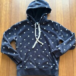J. Crew Navy and White Polka Dot Women’s Hoodie size small